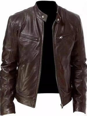 Open image in slideshow, Men&#39;s Fashion Classic Leather Jacket
