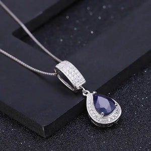 Classic Natural Blue Sapphire Gemstone Jewelry Set