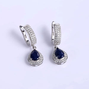 Classic Natural Blue Sapphire Gemstone Jewelry Set