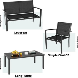 Patio/Poolside Table Chair Set 4 Pieces