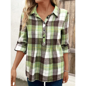 Women's Plus Size  Plaid Blouse