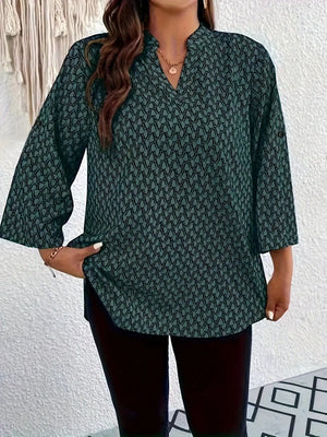 Ladies Plus Size Fashion Print Blouse