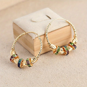 Fashion Trendy Golden Color Hoop Earrings