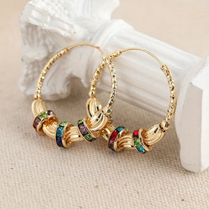 Fashion Trendy Golden Color Hoop Earrings