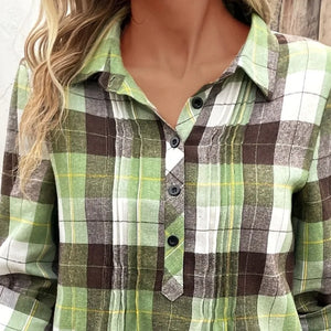 Women's Plus Size  Plaid Blouse