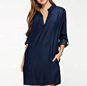 Fashion Denim Shirt Dress