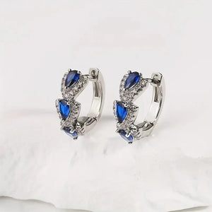 Dazzling Style Elegant Gemstone Hoop Earrings