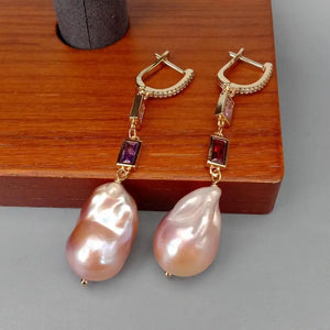 Natural Classic Pink Keshi Pearl Earrings