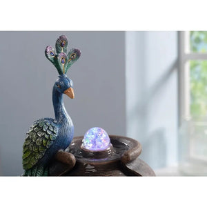 Peacock Tabletop Colorful Lighting Fountain