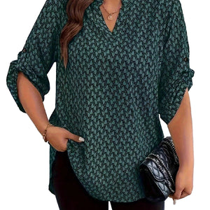 Ladies Plus Size Fashion Print Blouse