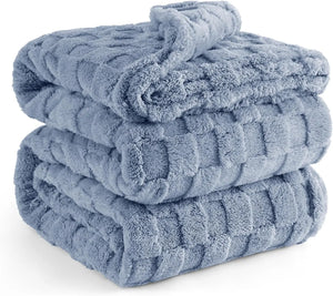 Ashley Blue Soft Cozy Fleece Blanket