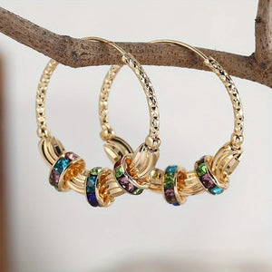 Fashion Trendy Golden Color Hoop Earrings