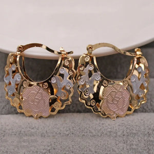 Trendy Gold Color Hoop Earrings