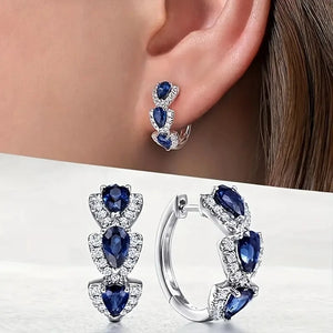 Open image in slideshow, Dazzling Style Elegant Gemstone Hoop Earrings
