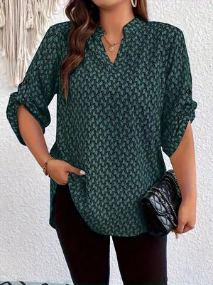 Ladies Plus Size Fashion Print Blouse