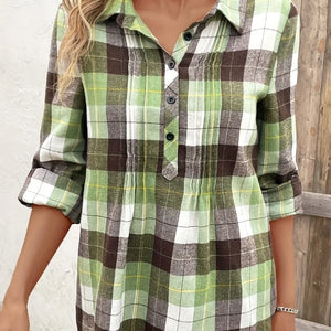 Women's Plus Size  Plaid Blouse