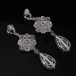 Luxury Vintage Imitated Emerald  Dangle Earrings