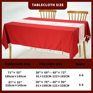 Christmas Table Cloth  With Tassels