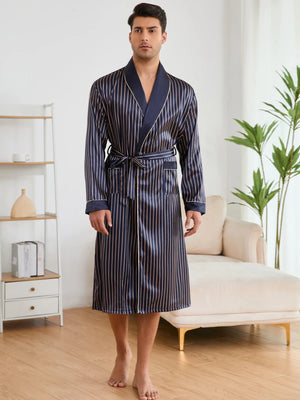 Men's Comfortable Striped Robe