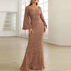 Open image in slideshow, Women Elegant Sequin Evening Dress
