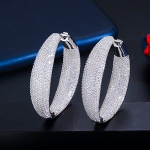 Open image in slideshow, Luxury Big Statement Hoop Earrings
