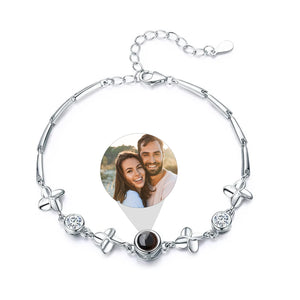 Personalized Photo Heart Pendant Bracelet